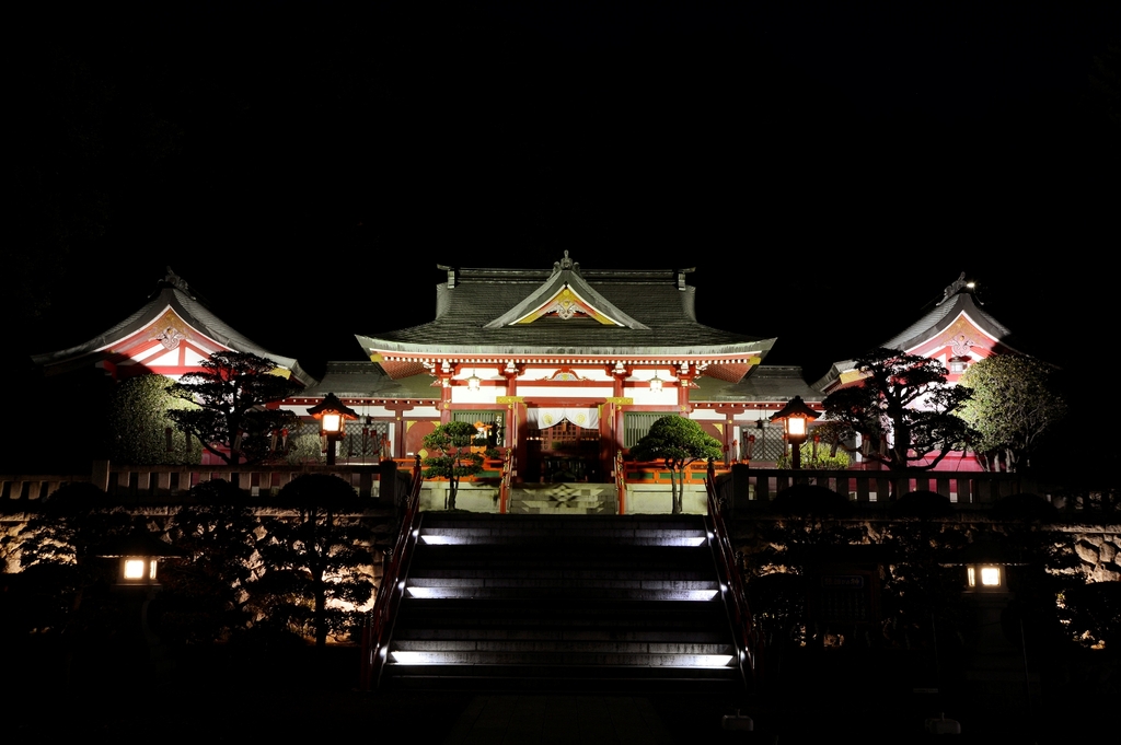 織姫公園、足利織姫神社(自然夜景遺産)の写真(栃木県足利市)
